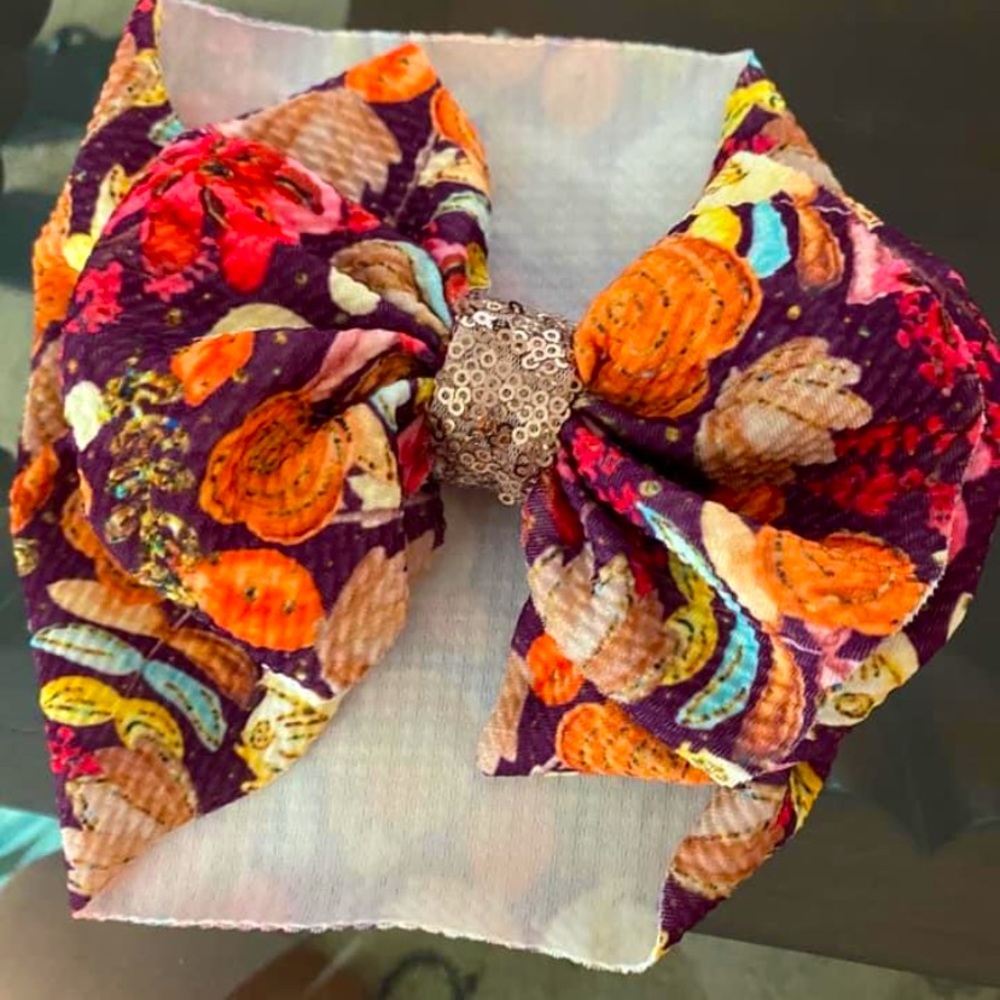 Floral baby bow